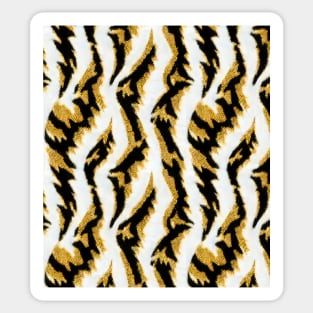 White Gold Tiger Faux Fabric Sticker